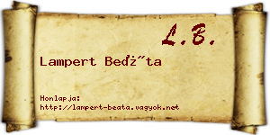 Lampert Beáta névjegykártya