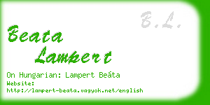 beata lampert business card